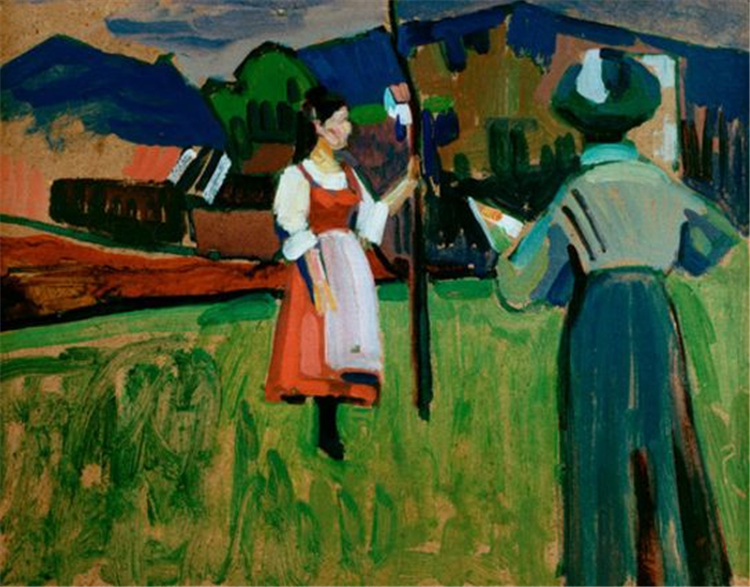 Murnau, Gabriele Munter painting 1909 Kandinsky Oil Painting